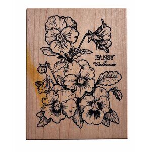 Pansy Viola Flower Wood Mounted Rubber Stamp By PSX